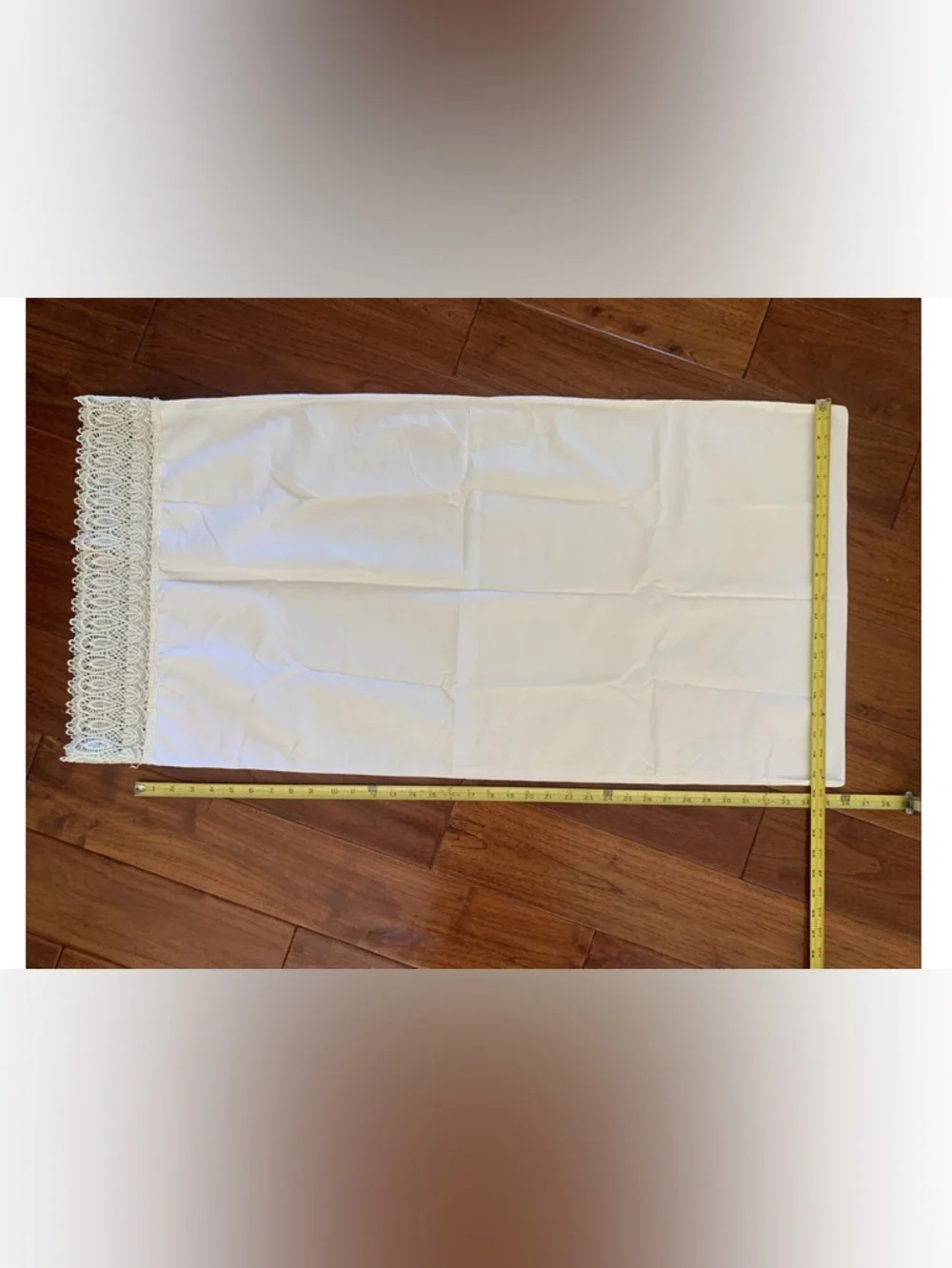 Charter Club Euro Pillow Sham & King Pillowcase Bundle Ivory Cotton Lace Trim